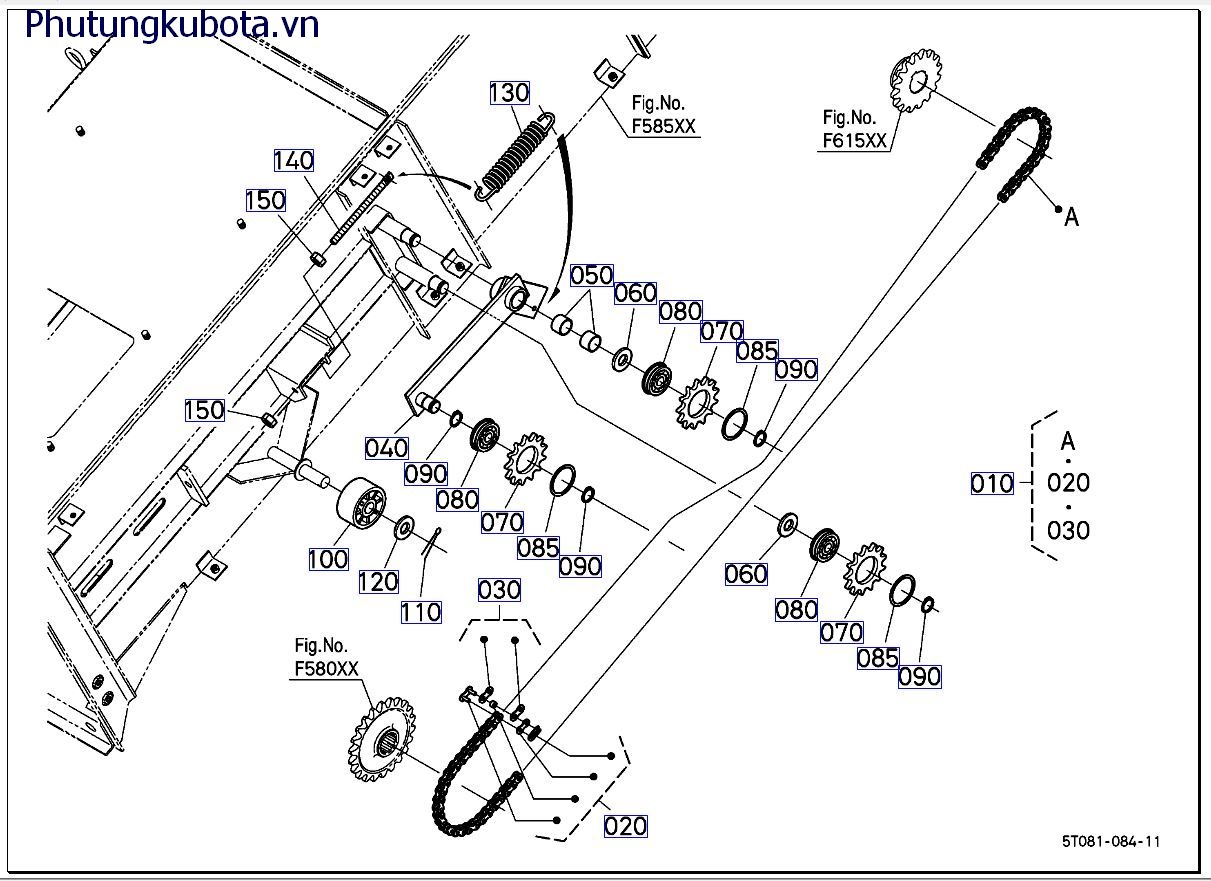 Xích truyền động gặt